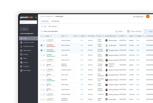 Gauss Box CRM & Prodaja Preview